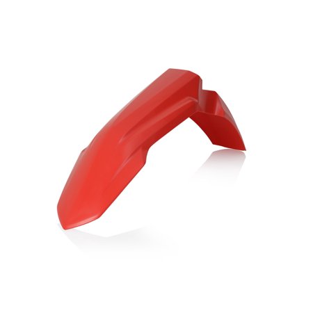 Bright red plastic front fender designed for Honda CRF250R/CRF250RX/CRF300RX (2022-2025) and CRF450R/CRF450RX (2021-2025), featuring a sleek, aerodynamic shape.
