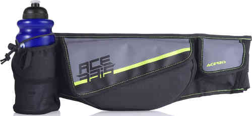 Black and yellow Acerbis Ram Pro H2O Waist Pack featuring a water bottle holder, spacious pocket, and reflective accents, made from durable material for outdoor use.