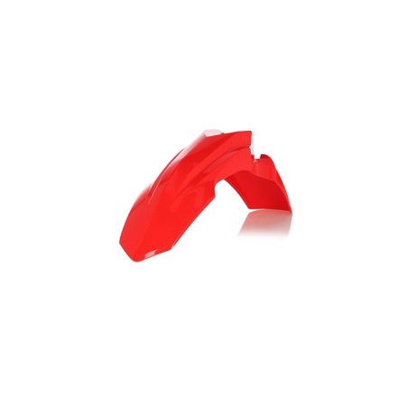 Bright red Acerbis front fender designed for Honda CRF110F models from 2019 to 2024, featuring a sleek, aerodynamic shape and durable plastic construction.
