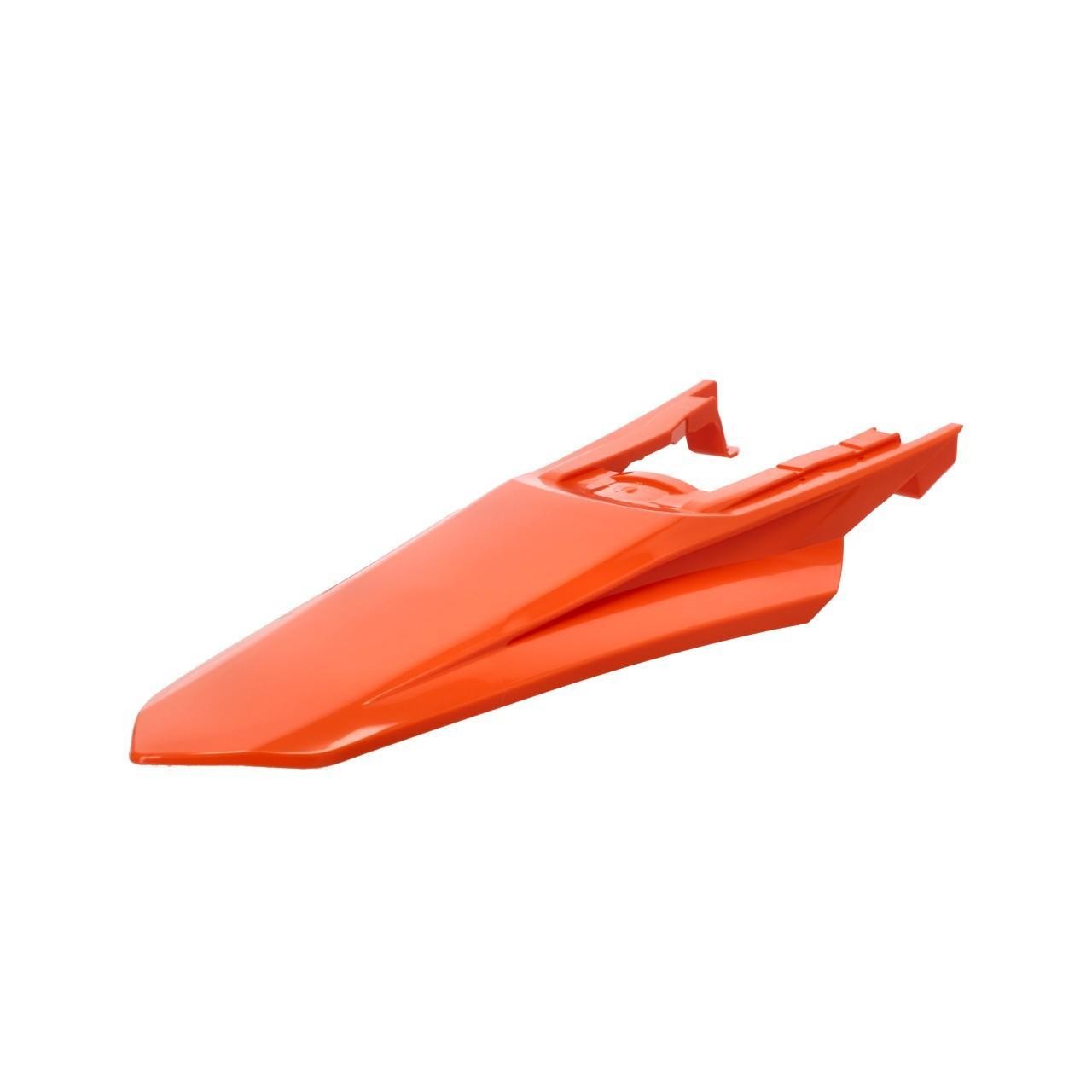 Bright orange Acerbis rear fender designed for KTM EXC 150/250/300 and EXC-F 250/350/450/500 models from 2024-2025, featuring a sleek, aerodynamic shape and durable plastic material.