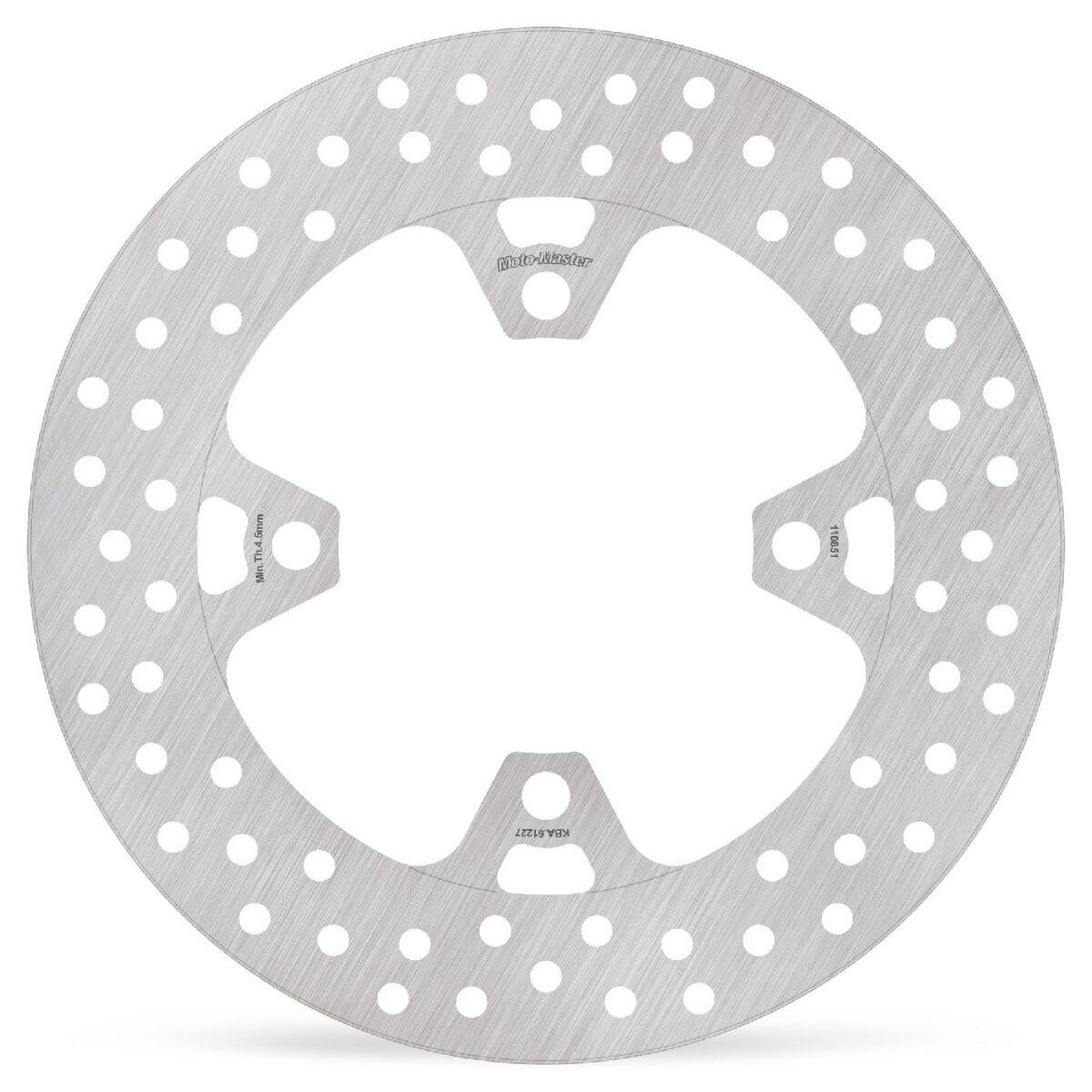 Silver stainless steel fixed brake disc with a circular design, featuring multiple holes for ventilation and lightweight performance, specifically designed for Honda CBR 1000 RR Fireblade 2020-2025 rear.
