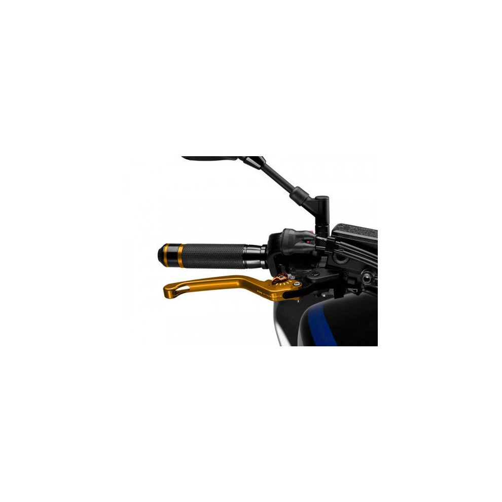 Gold Puig Fixed V3 Brake Lever with an orange selector, designed for Ducati 1098 (2007-2008), showcasing a sleek, durable metal finish and ergonomic grip.