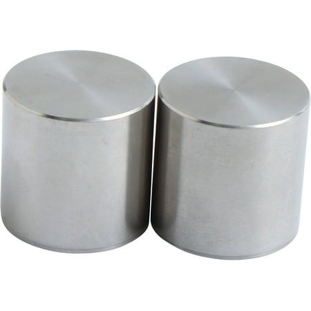 Two cylindrical, shiny metal caliper pistons from the All Balls Front Caliper Piston Kit, designed for various KTM and Husqvarna motorcycle models from 1994 to 2009.