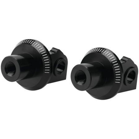 Black Puig footpeg adaptors designed for KTM 1290 Super Duke R (2020-2024), featuring a robust metal construction and precision markings for easy adjustment.