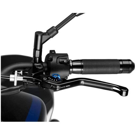 Black Puig Fixed V3 Clutch Lever with a blue selector, designed for Ducati 1098 (2007-2008), featuring a sleek, durable finish and ergonomic grip.