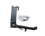 Black metal side stand for Yamaha CS 50 AC (2003-2016) featuring a sturdy design, with a pin and spring included for secure attachment.