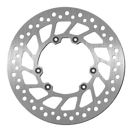 SBS 5003 standard round front left brake disc in silver, featuring a circular design with multiple holes and cutouts for optimal performance, suitable for Cannondale C 440 R 2003.