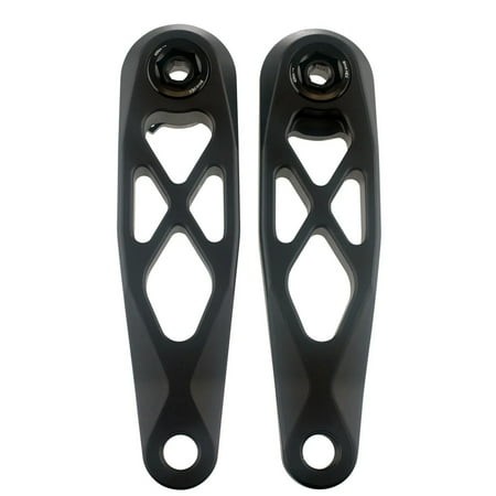 Black 5DEV R-SPEC Trail/Enduro crank arms, featuring a lightweight aluminum design with a sleek, modern shape and cut-out patterns for weight reduction, measuring 135mm in length.
