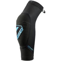Black 7iDP Transition Elbow Pads, X-Large, with blue logo and sleek, contoured design for protective sportswear.