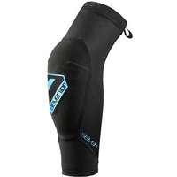 Black 7Protection Transition Youth Elbow Pads with blue logo, sleek design, and pull-on loop.