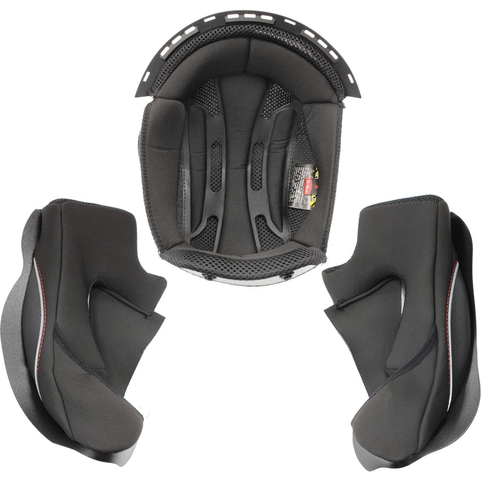 Black helmet liner made of soft, breathable material, featuring a padded interior and ventilation holes, designed for Agrius Storm helmets, size XL.