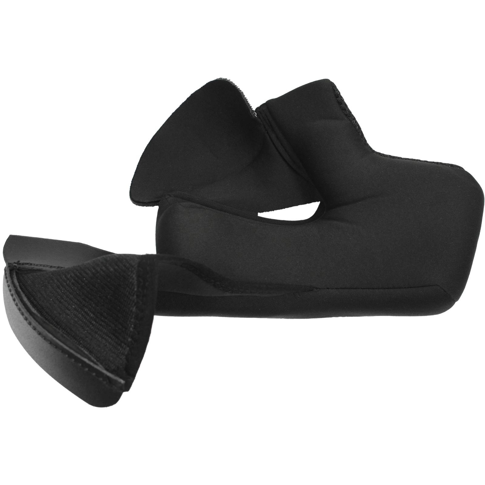 Black neoprene replacement cheek pad for left side, featuring a sleek design with soft edges and a Velcro attachment for secure fitting.