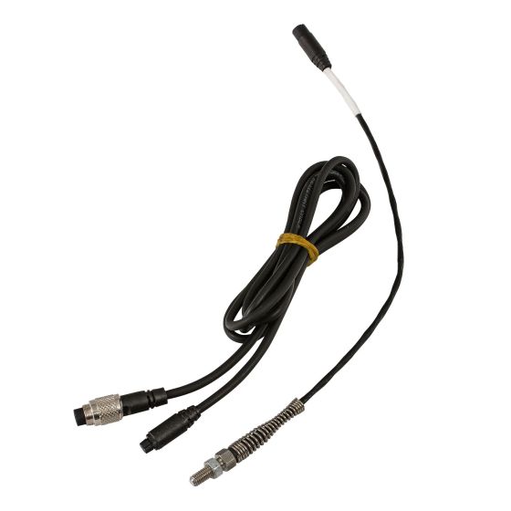 AIM Motorsport water temperature kart sensor featuring an M5 threaded connector, a flexible black cable, and a durable metal sensor tip for precise temperature measurement.