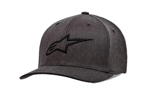 Black-grey Alpinestars Ageless Cap featuring a structured design, curved brim, and a prominent black logo on the front, made from durable fabric, available in size L/XL for men.
