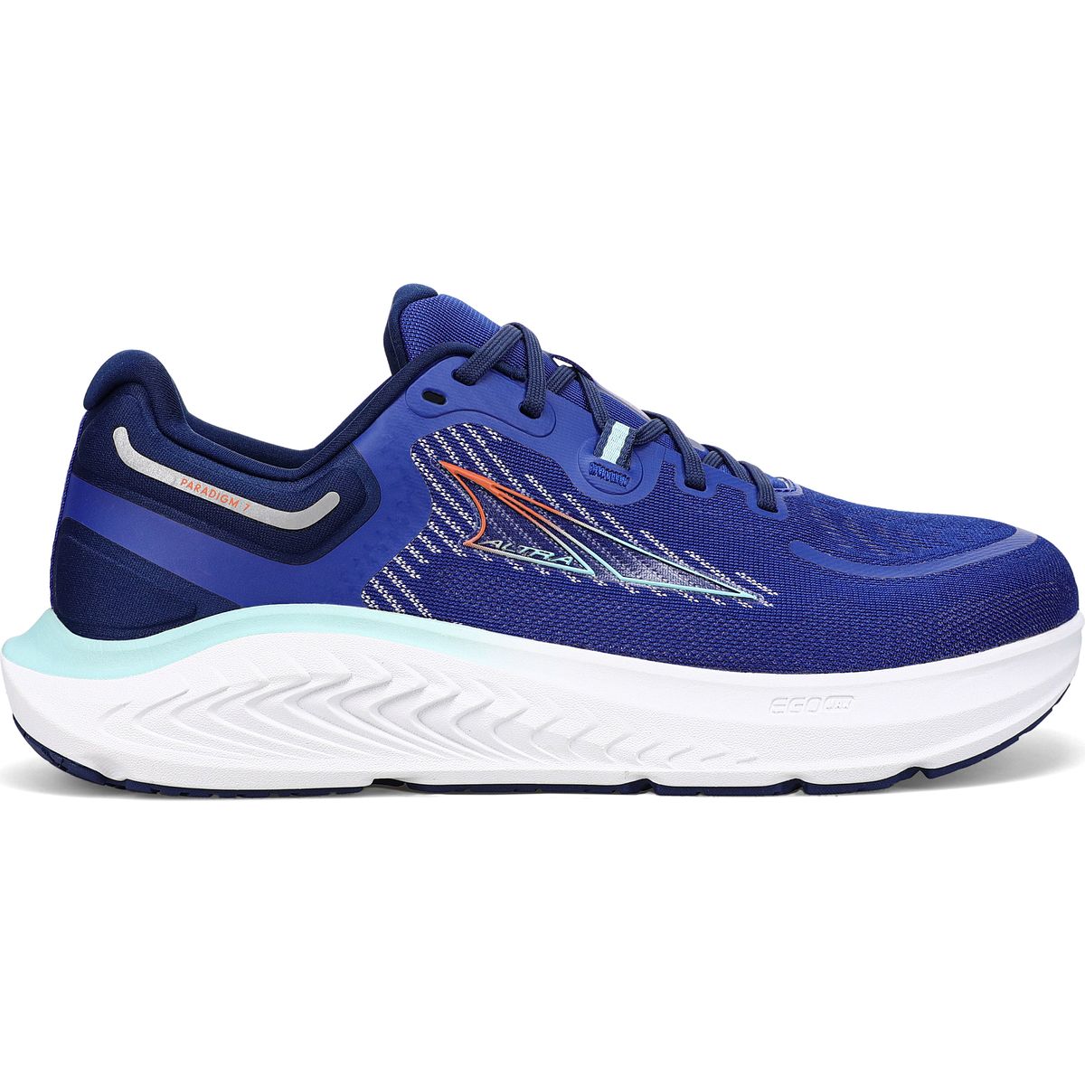 Blue athletic shoes with a textured upper, featuring a light blue midsole, reflective accents, and a cushioned sole designed for comfort and performance.
