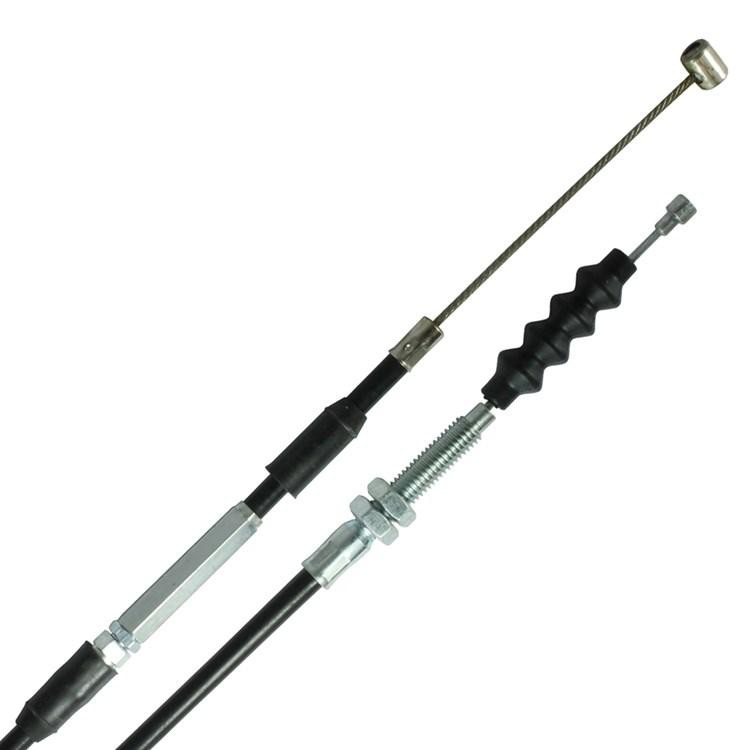 Apico clutch cable for Kawasaki KXF450 (2006-08) featuring a durable black outer casing, metal inner wire, and a rubber grip for enhanced performance and reliability.