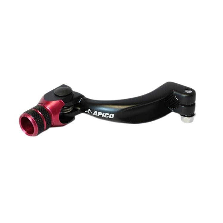 Apico Elite Gear Pedal in black and red, featuring a sleek aluminum design, adjustable lever, and textured grip for enhanced performance on Gas Gas TXT Pro models (2002-2021).