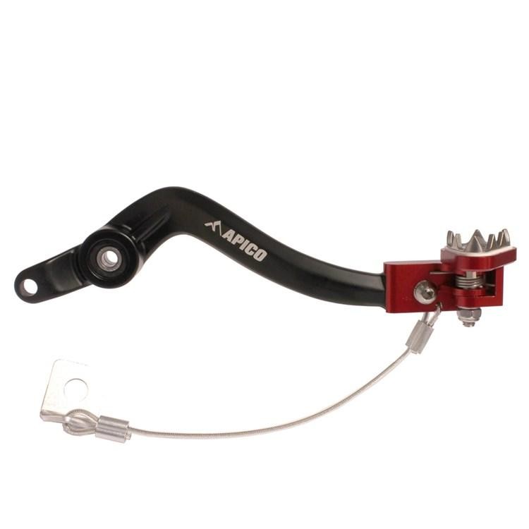 Forged brake pedal in black and red, featuring a sturdy design with a serrated foot peg, designed for Gas Gas Enduro EC 200/250/300 and XC250/300 models from 2018-2020.