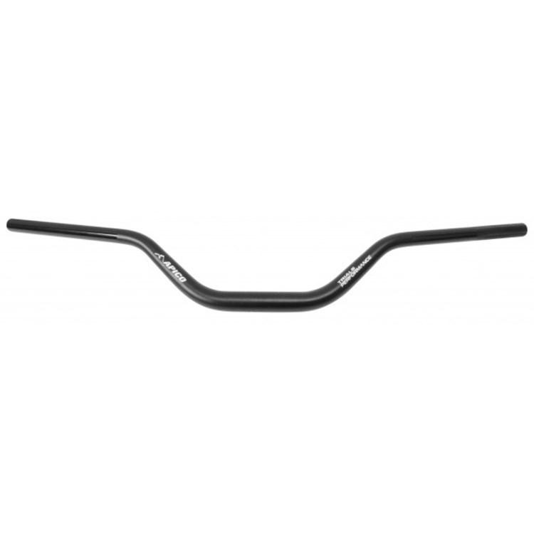 Black 28.6MM fat oversized handlebars with a 5.5" rise, featuring a sleek design and durable material, ideal for trials performance.