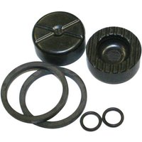 Black Avid Elixir Caliper Piston Kit with two pistons, two large O-rings, and two small O-rings.