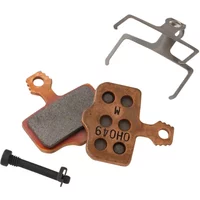 Avid Elixir Sintered Disc Brake Pads with copper-toned steel backplate, black bolt, and silver metal clip.