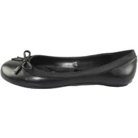 Black Buffalo Ballet OG flats with rounded toe, bow detail, and smooth leather finish.