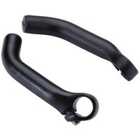 Black BBB BBE-07 Classic Bar Ends with ergonomic curve and clamp for bicycle handlebars.