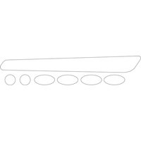 Clear BBB BBP-50 Bikeskin frame protectors, includes one long strip and six oval patches for bike frame protection.