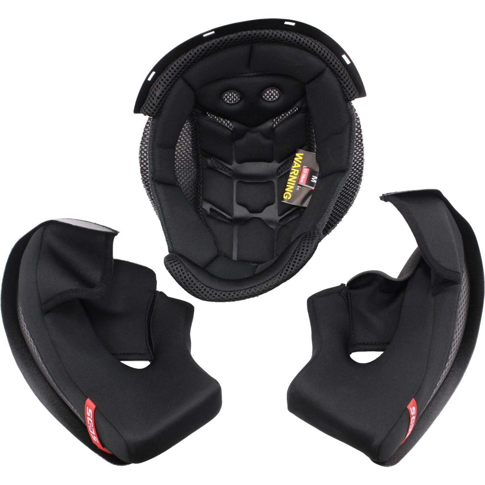 Black Atom Replacement Helmet Liner L in black, featuring a soft, padded interior with mesh sections for ventilation and two side pads for comfort and fit adjustment.