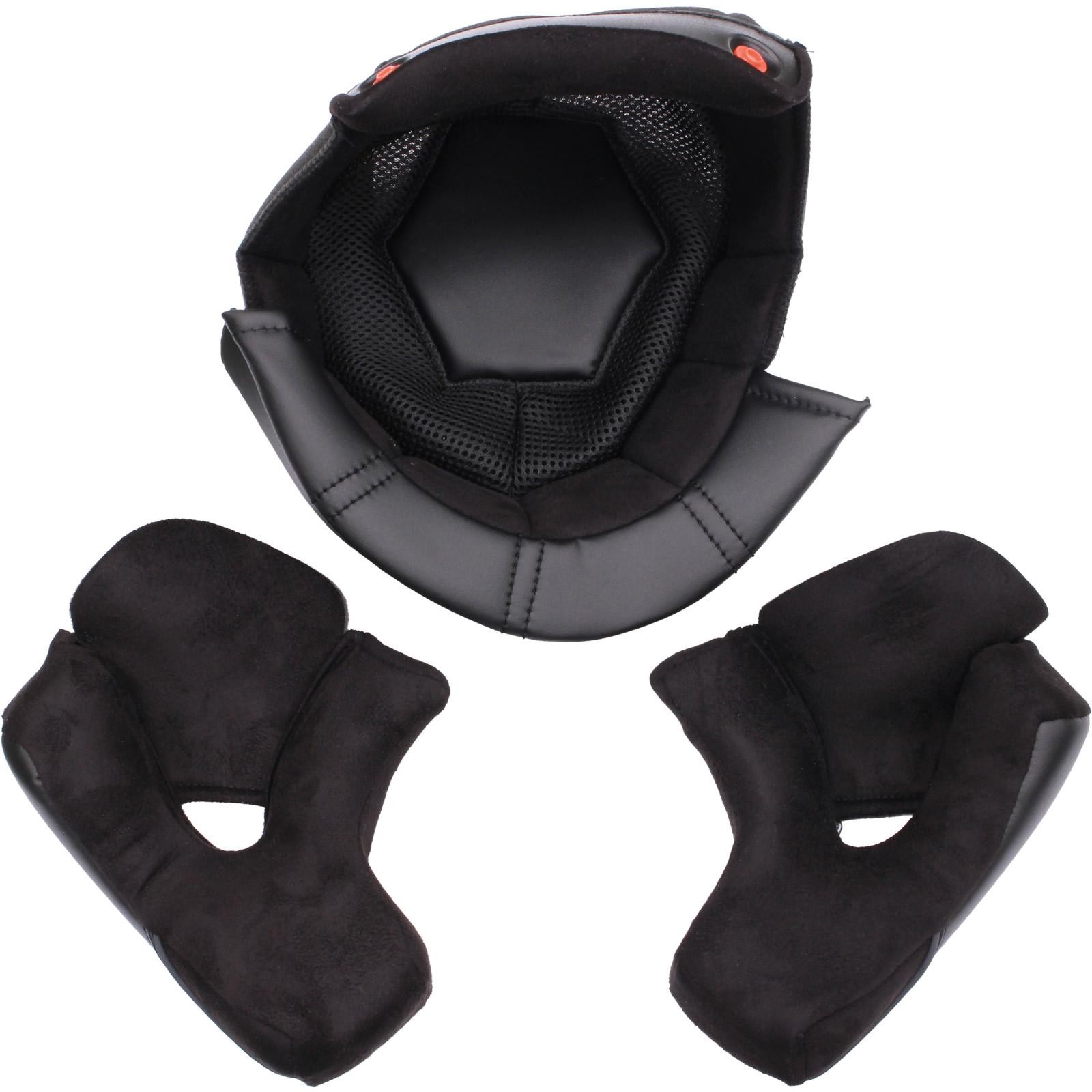 Black Orbit Replacement Helmet Liner in XXL, featuring a sleek black design, soft suede-like material, and breathable mesh sections for comfort and fit.