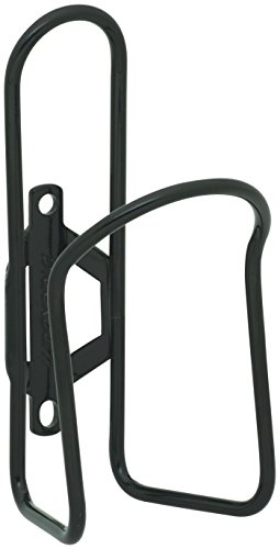 Black Blackburn Competition Cage in black, made of durable metal, featuring a sleek design with a minimalist structure for securely holding water bottles on a bike.