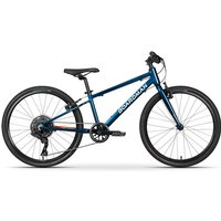 Blue Boardman JNR 24" kids' bike with black tires, flat handlebars, and a lightweight frame.