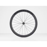 Bontrager Aeolus Pro 51 black carbon rear road bike wheel, tubeless ready, disc brake compatible, with sleek aero spokes.