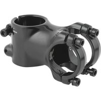 Black Bontrager Comp 31.8mm 7 Degree Blendr bike stem with dual bolt clamp and sleek matte finish.