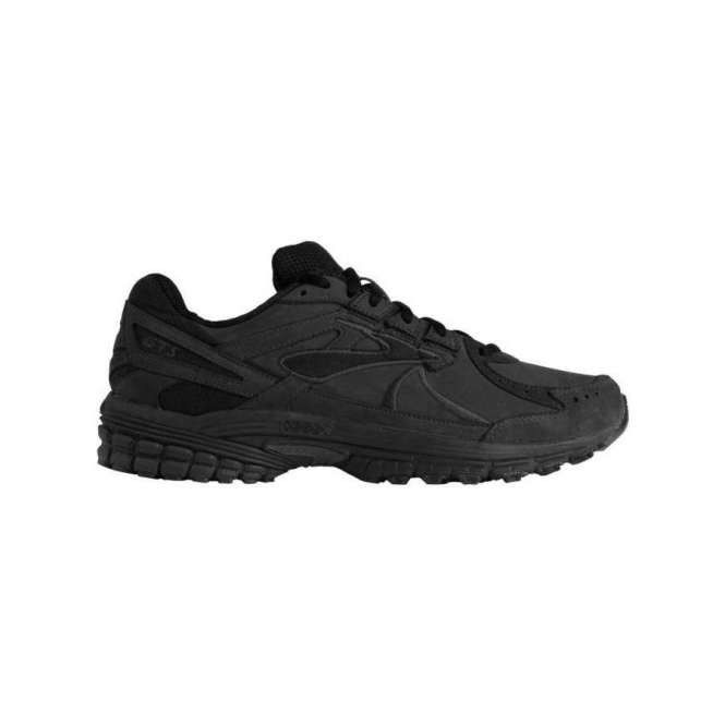 Black Brooks Adrenaline Walker 3 women's shoes featuring a sleek design, cushioned sole, and breathable material, ideal for comfort and support in walking.