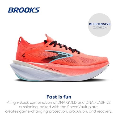 Brooks Hyperion Max 3 Mens | Fiery Coral/black/atomizer - Coral / Standard / 8 - image 2
