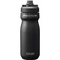 Black Camelbak Podium insulated steel water bottle, 500ml, with a sleek design and secure twist cap.