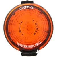 Black Cateye Wearable X rear light with circular orange lens and rechargeable feature.