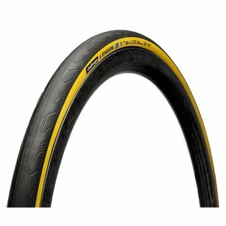 Challenge Tire 4 Stagioni 700x32 TLR in black with a tan sidewall, featuring a textured tread pattern for enhanced grip and durability.