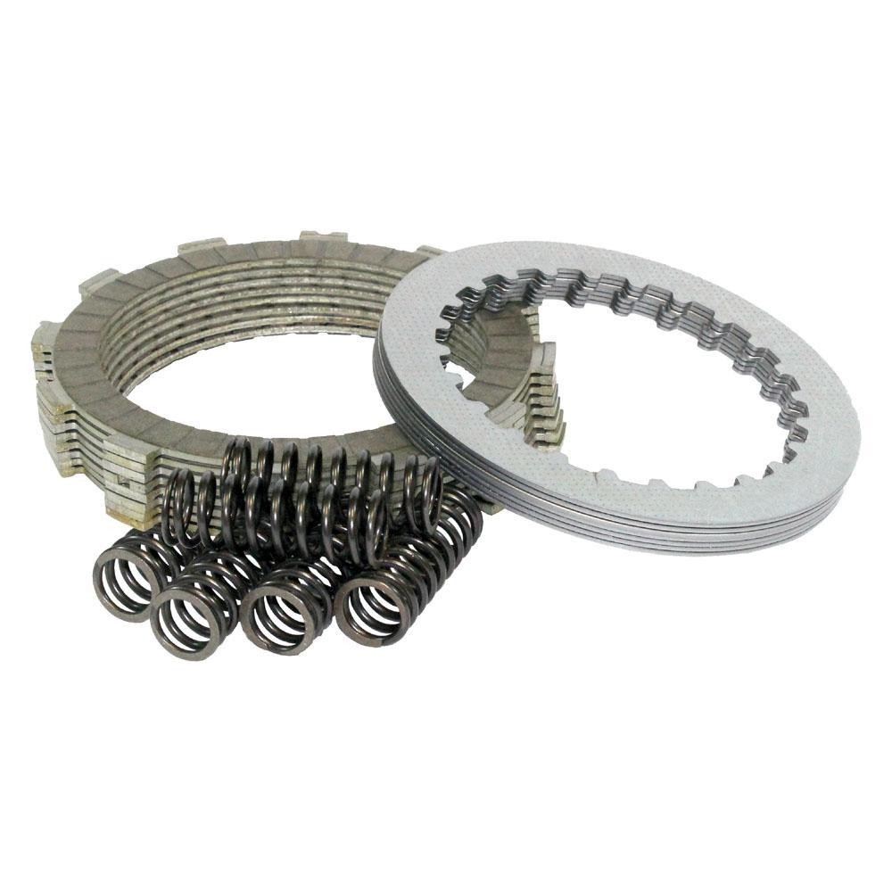 Apico clutch kit featuring metallic clutch plates and springs, designed for Honda CRF450R/RX models from 2021 to 2023, showcasing a durable steel construction.