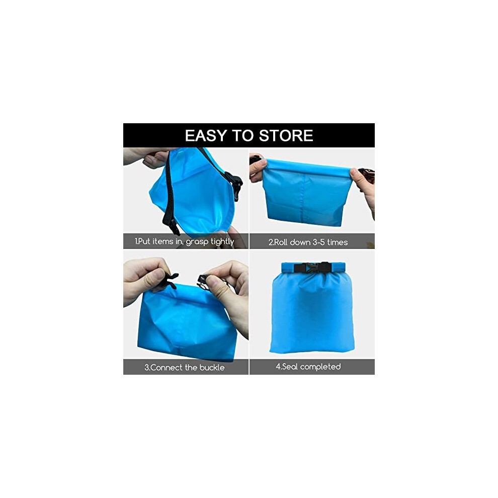 CNMTCCO Waterproof Dry Bag Set 6 Pcs,Lightweight Drybag Canoe Bags with 1.5L, 2.5L, 3L, 3.5L, 5L, 8L Waterproof Bag for Kayaking Rafting Boating Hiking Camping Travel Backpacking - image 2
