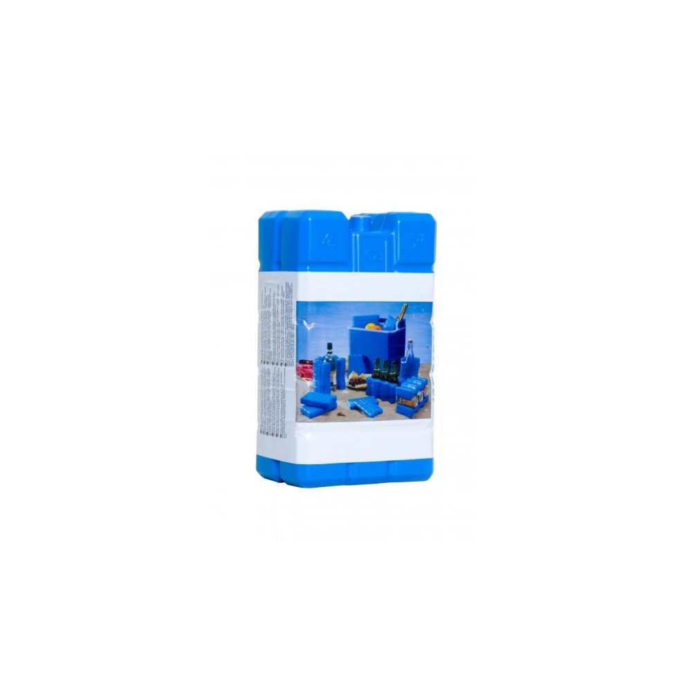 Two blue ice packs, each weighing 400g, packaged together, featuring a plastic exterior and labeled with product information on the back.