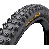 Black Continental Argotal Enduro SuperSoft 29" MTB tyre with aggressive tread pattern and yellow branding.