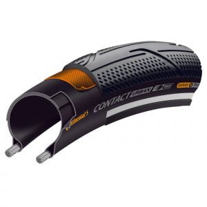 Continental Contact Urban Reflex Tyre in black with a textured surface, featuring reflective strips and a 29 x 2.2 size, designed for urban cycling.