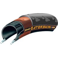 Black Continental GatorSkin DuraSkin 700c hybrid tyre with textured tread and orange sidewall detailing.