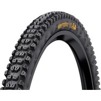 Black Continental Kryptotal MTB tyre with knobby tread pattern, foldable design, and yellow branding on the sidewall.