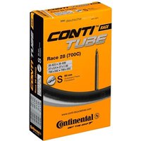Orange and black box of Continental Race Inner Tubes with silver valve stem illustration.