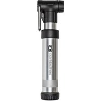Silver Crank Brothers Gem Mini Pump with black handle, compact design, and logo on the barrel.