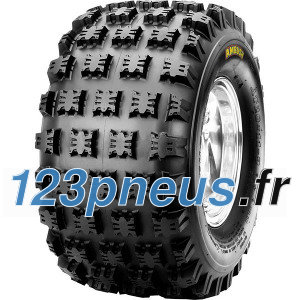 CST Ambush C9309 tubeless quad tyre features a rugged black rubber design with deep treads, measuring 20/1100-9, ideal for off-road performance.