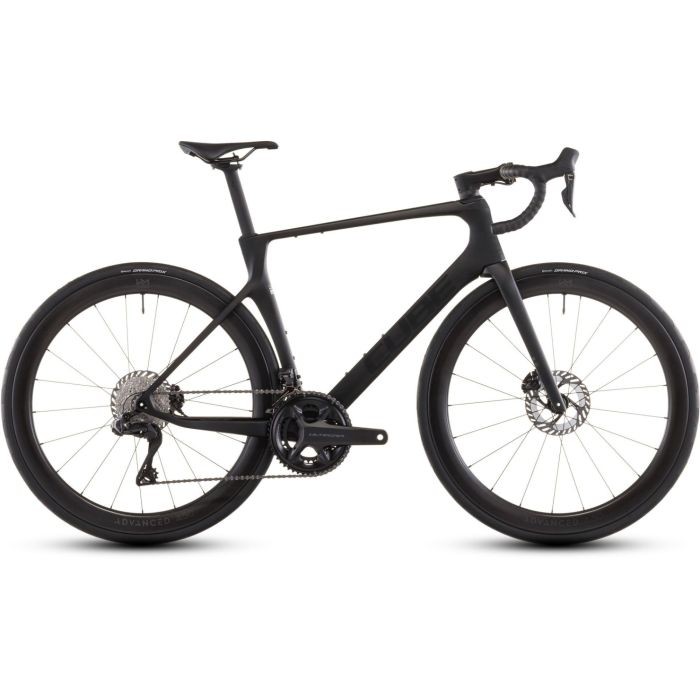 Cube Agree C:62 Pro Road Bike in sleek black finish, featuring a lightweight carbon frame, aerodynamic design, disc brakes, and 58cm size for optimal performance.